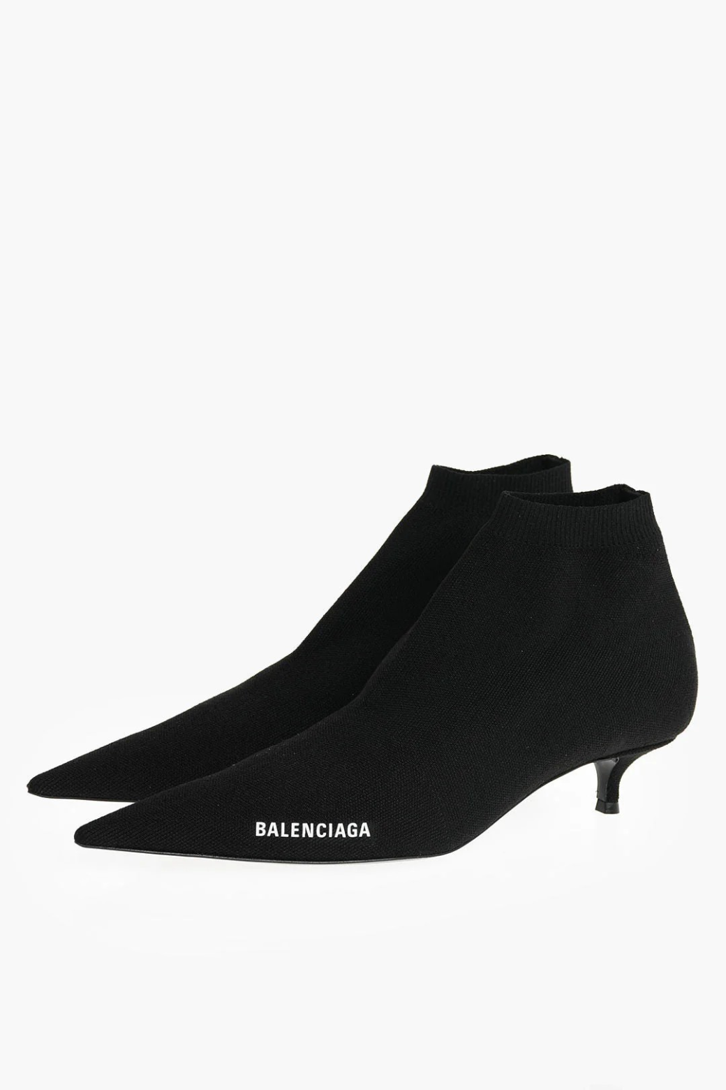 Balenciaga Point Toe Sock Ankle Boots with Side Logo 4 cm