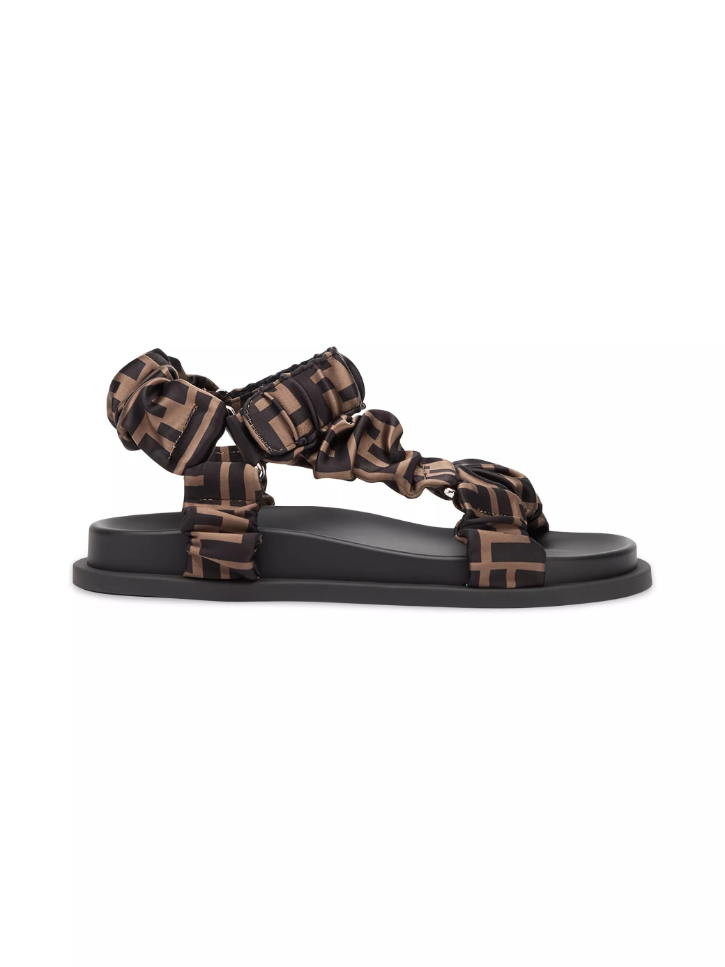 FF Monogram Satin Ruched Sport Sandals - Image 2